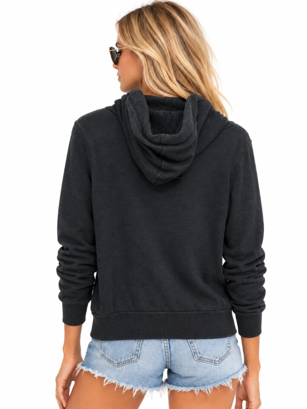 Aviator Nation Ninja Hoodie Charcoal Black Funnel Neck Zip Pocket Size Small - Picture 2 of 9